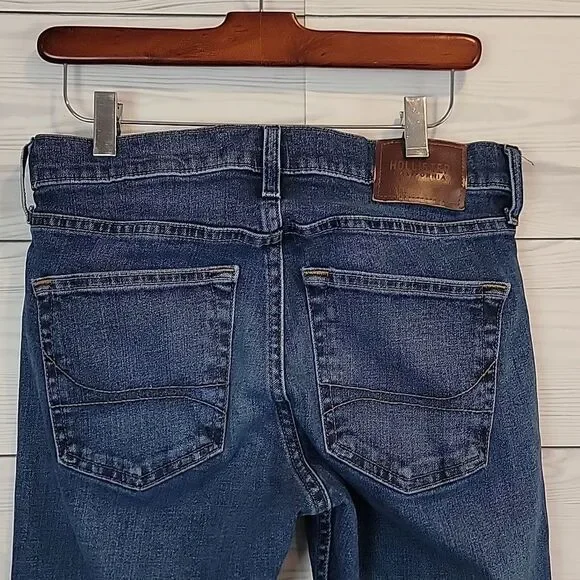 Hollister Epic Flex Slim Straight Blue Denim Jeans Womens Size Waist 28" - Picture 7 of 14
